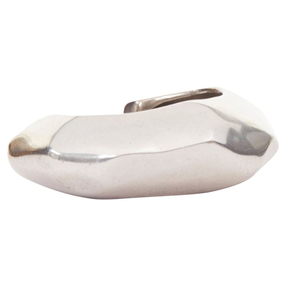 Saint Laurent silver tone sculptural geometric cuff